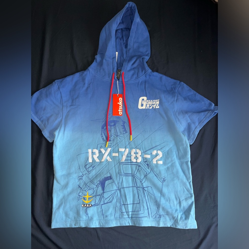 Atsuko gundam shortsleeve hoodie baggy anime cosplay clothes size S